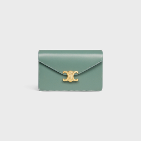 WALLET ON CHAIN MARGO IN SHINY CALFSKIN CELADON - Image 1